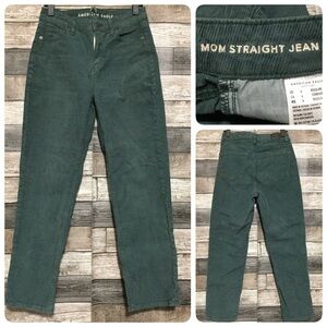American Eagle Mom Straight Jean Corduroy Pants Women’s 4 Green (Inseam 27)
